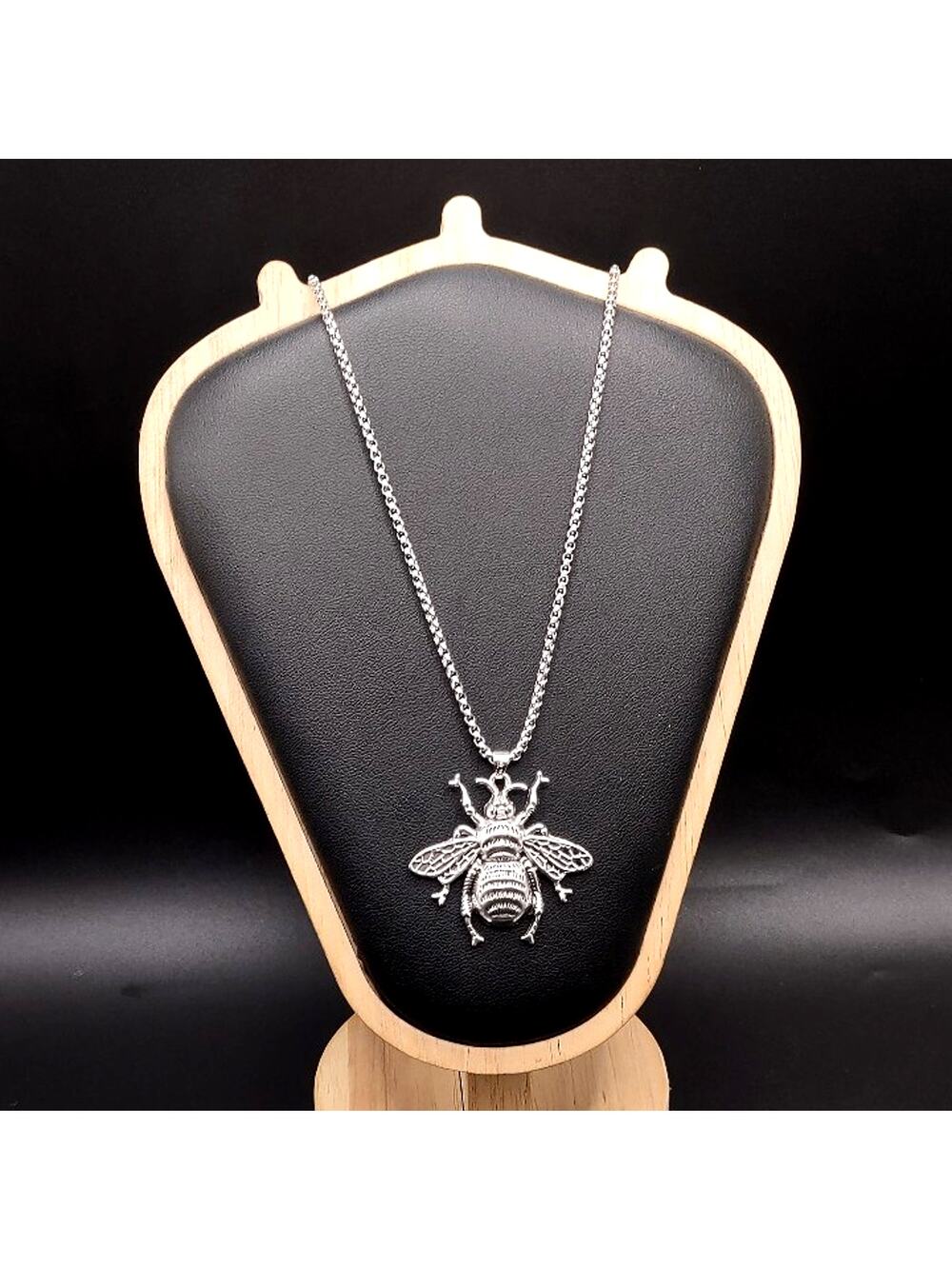 Silver Plated Large Bumblebee Necklace Boho Women's  Anniversary Birthday Gift